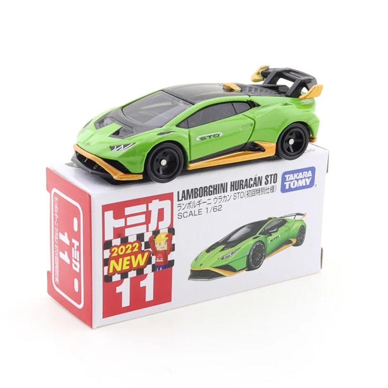 TAKARA TOMY Tomica Diecast No.11 Lamborghini Huracan STO Diecast Automotive Model Ornaments Cas Toys Gift Decorations