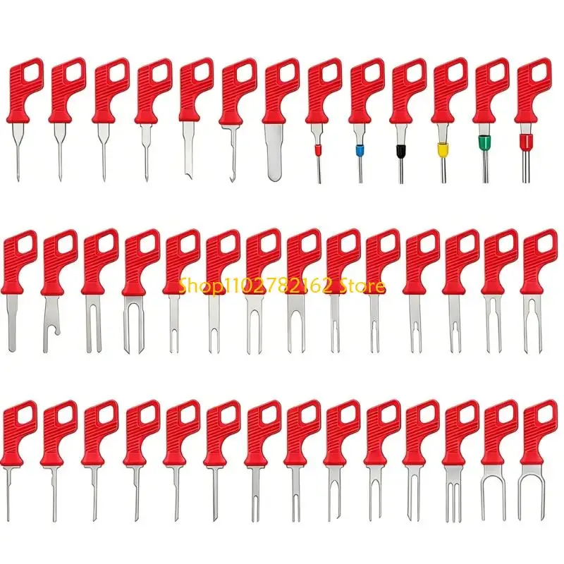 547B Wiring Release for Vehicles with Metal Ends, Red Handles, and Mixed Head Access for Repair Service Daily Work Depinning