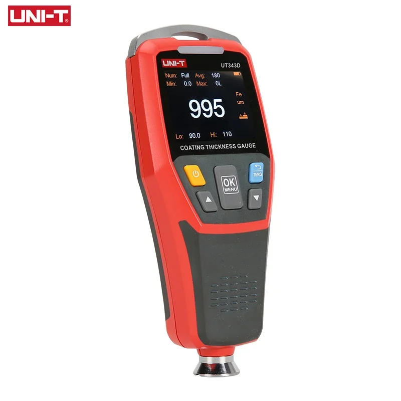 UNI-T UT343D Coating Thickness Gauge LCD Backlight 320 x 240 Pixels Digital FE/NFE Metal Car Paint Thickness Tester Meter