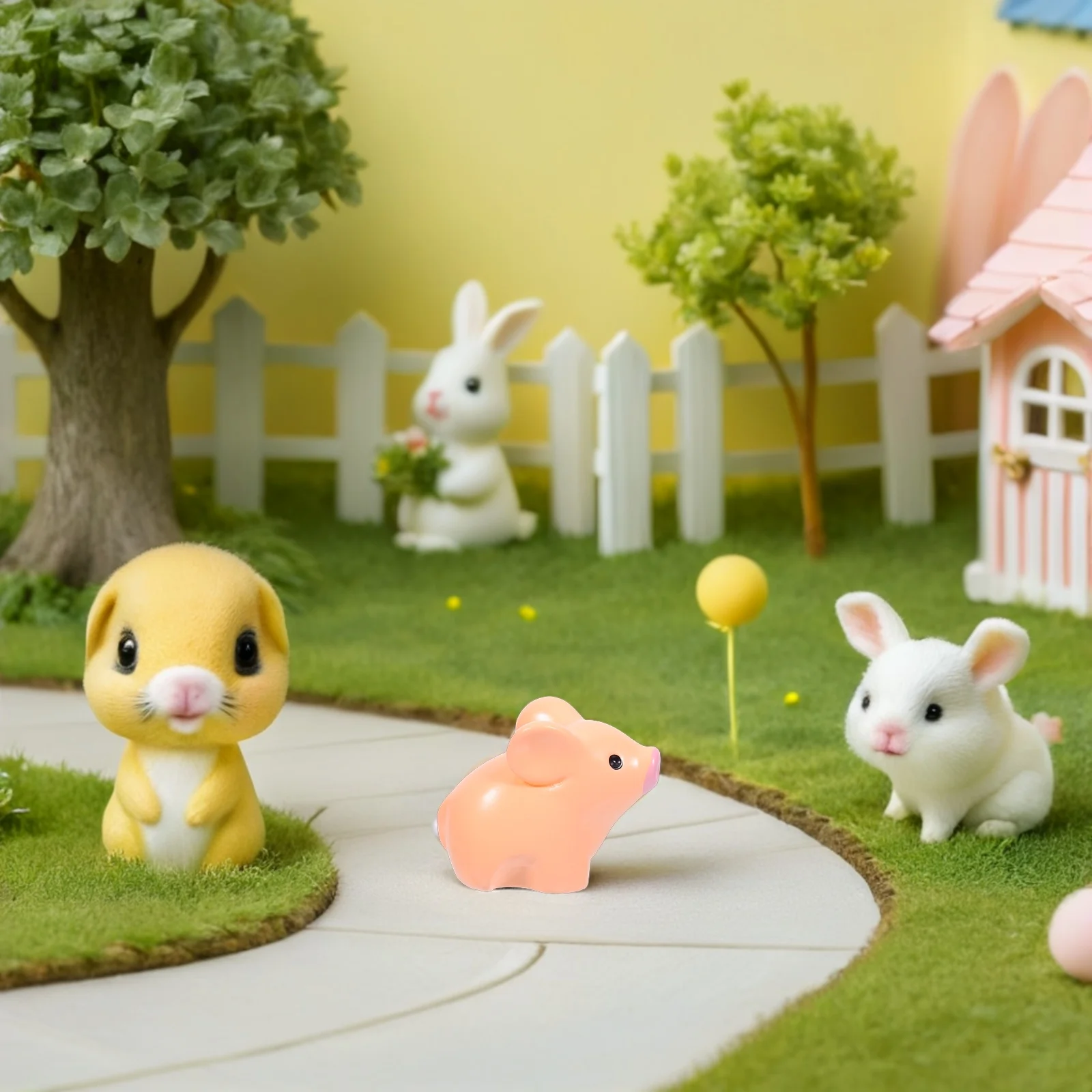 

20 Pcs Mini Pig Cute Decorate Resin Fairy Garden Accessories
