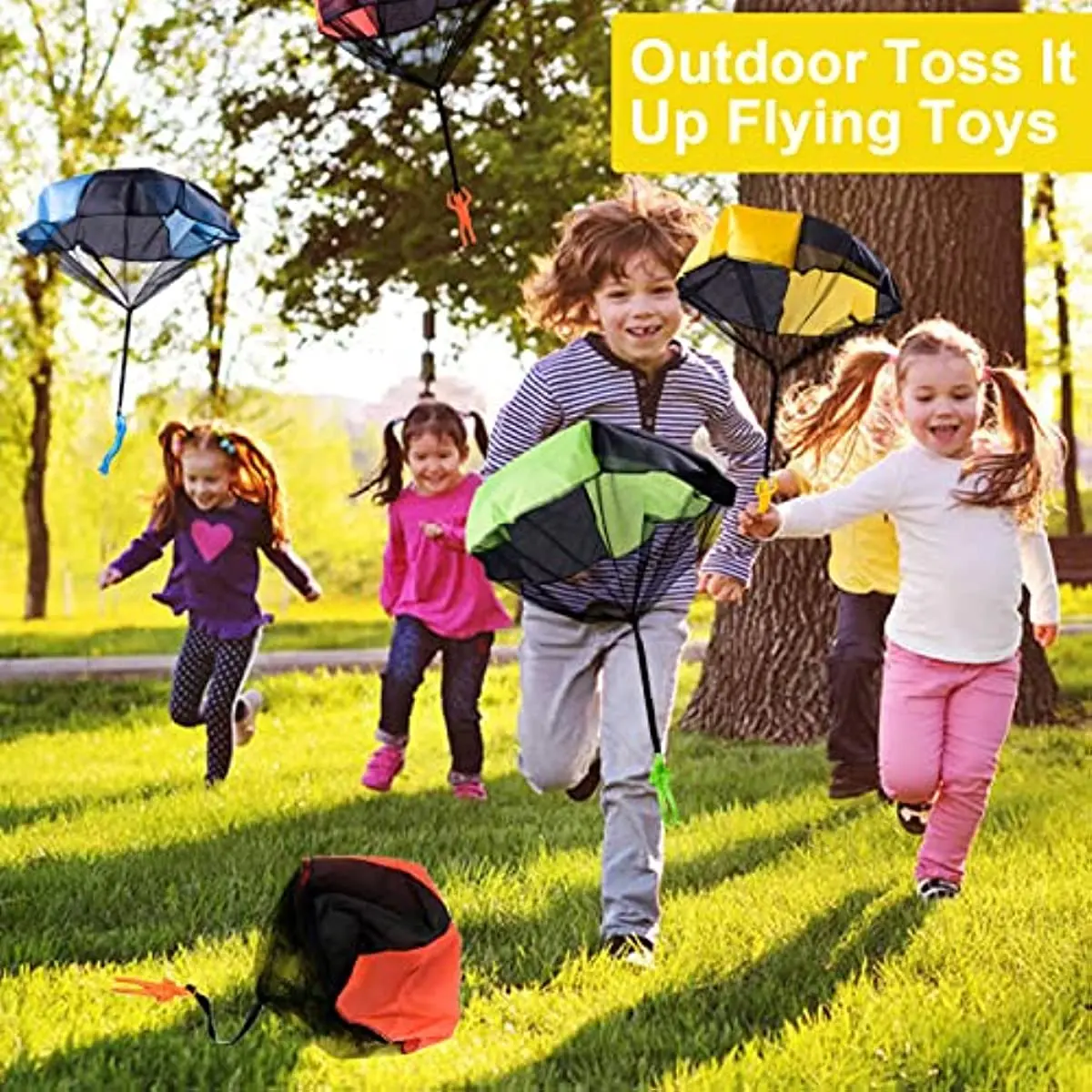 Kids Hand Throwing Parachute Toy Outdoor Funny Toys Game for Children Fly Parachute Sport Educational Games with Mini Soldier