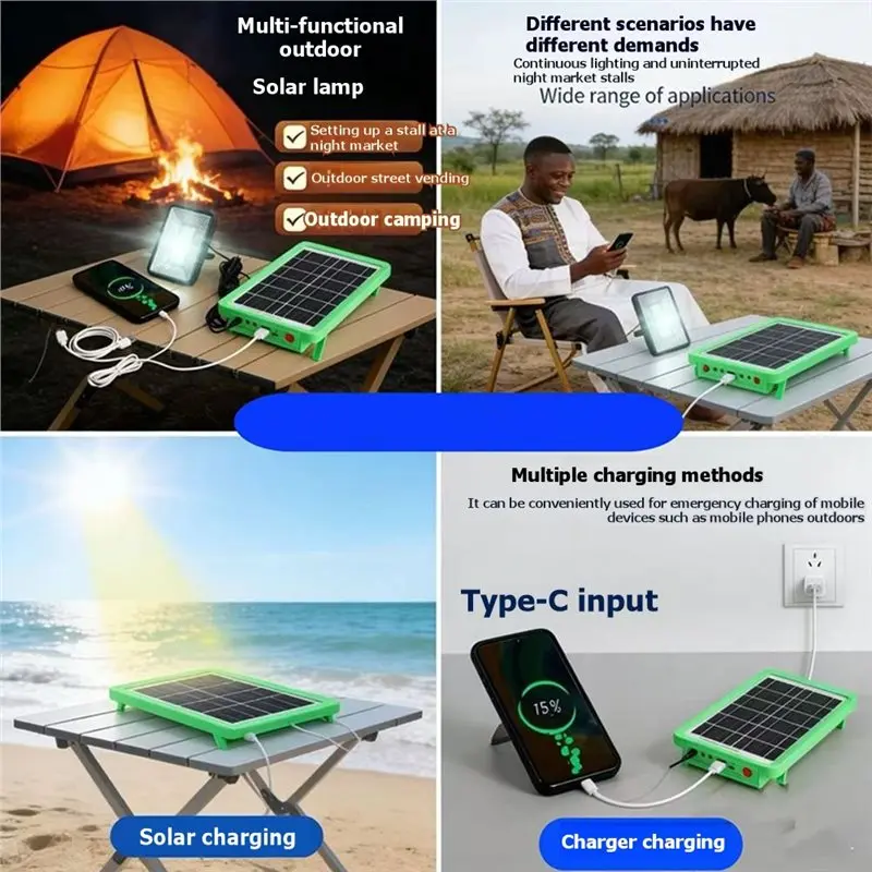 SQPP-Solar Emergency Light 5V 50W Solar Emergency Storage Charging Panel Camping Outdoor Emergency Light