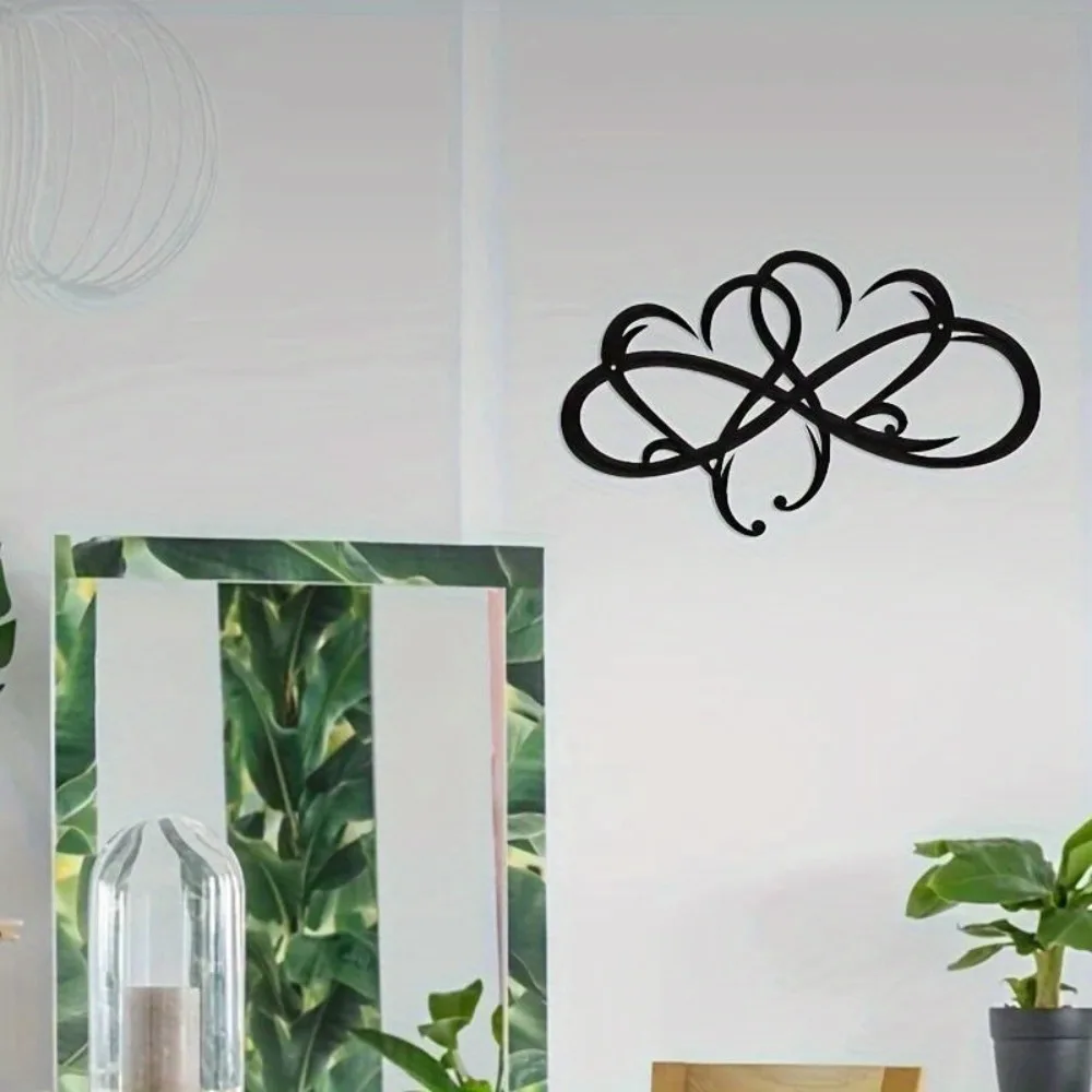 CIFBUY Infinity Double Heart Metal Wall Art Iron Hanging Decor Home Living Room Bedroom Accent Gift Ornament