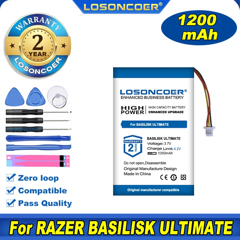 100% Original LOSONCOER 1200mAh Battery For RAZER BASILISK ULTIMATE Battery RC30-031701 Mouse