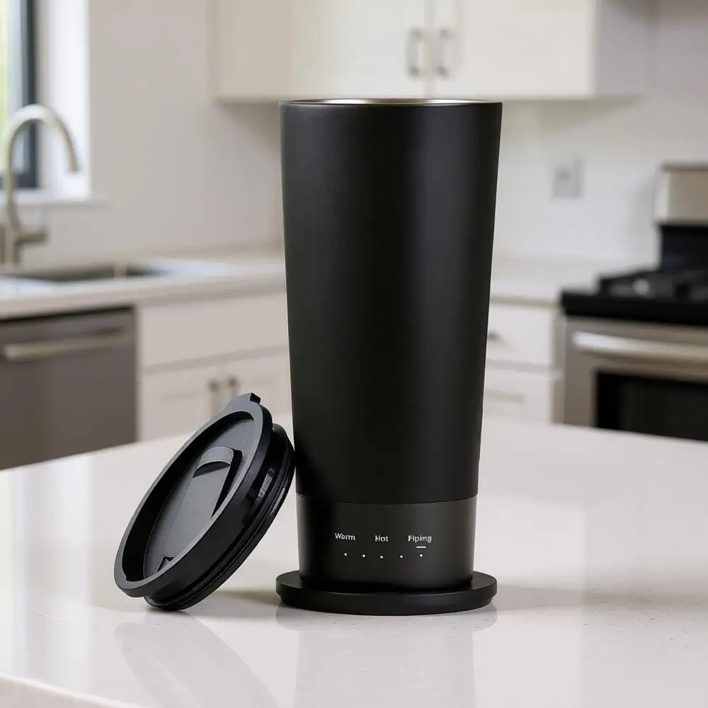 

Temperature-Controlled, Self-Heating Travel Mug (Black - 16 oz.)