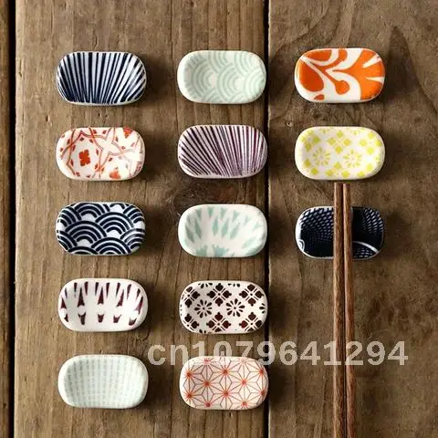 

4PCS/lot Japanese Style Underglaze Ceramic Restaurant Household Spoon Chopstick Holder Tableware Ornaments DIY Supplies