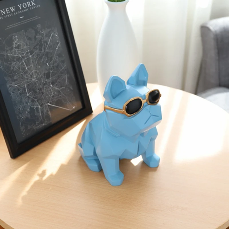 

Скандинавские креативные очки, собака, копилка, настольная статуя, модель, украшения из смолы, украшение для дома, детский подарок на день рождения, игрушка