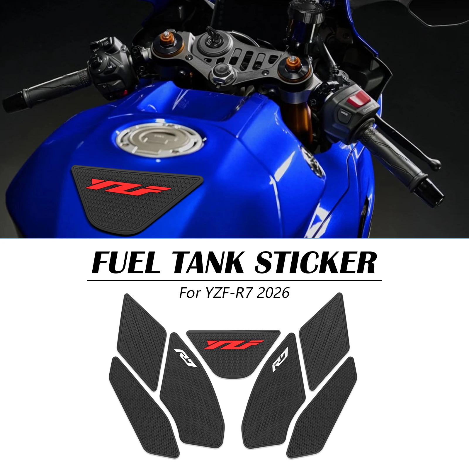 Motorcycle For YZF R7 2026 YZFR7 2026 Side Fuel Tank pad Tank Pads Protector Stickers Decal Gas Knee Grip Traction YZF-R7
