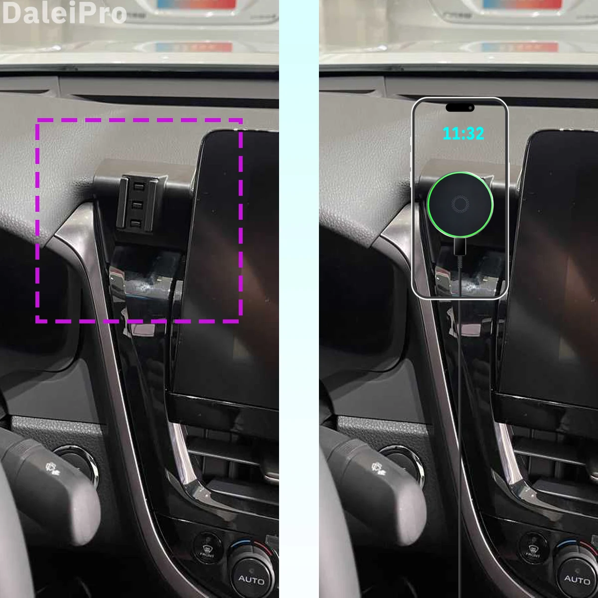 Designed for Toyota Camry XV70 2021 2022 Phone Holder Car Magnetic Mount Smart Sensing Wireless Charging One-Touch Release Qi