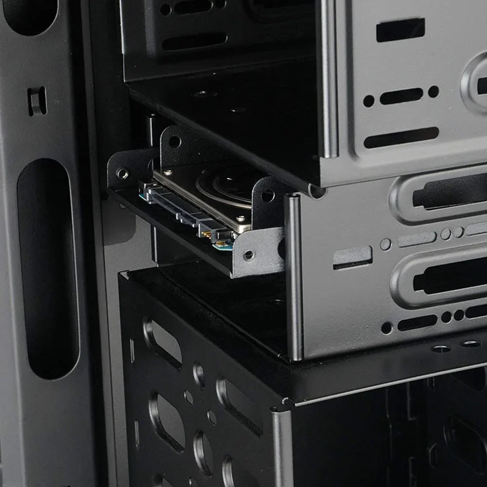 LDPCSJ Metal Dual Bay Mounting Bracket 2x 2.5" to 3.5" HDD/SSD Compatible Hard Drive Bay Adapter for Desktop Computer Upgrade