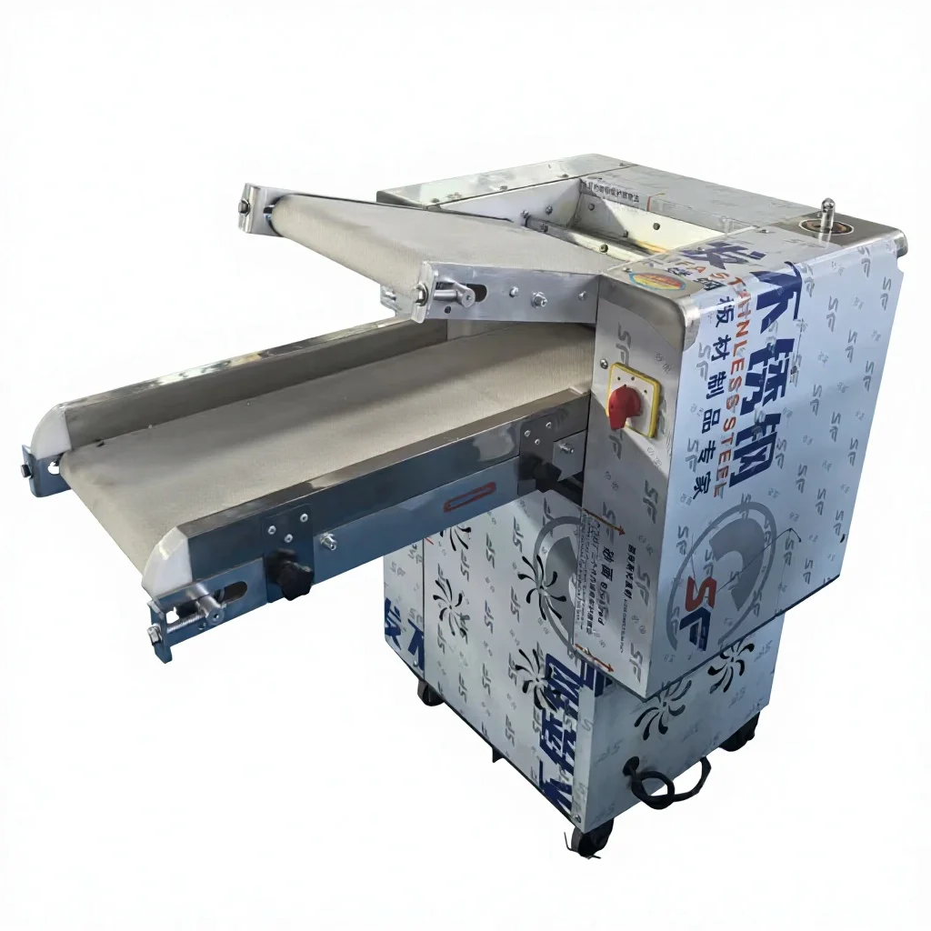 &* Commercial Full-Automatic Stainless Steel Dough Press Machine With Motor High Capacity 350kg/h For Buns & Dumpling Skins