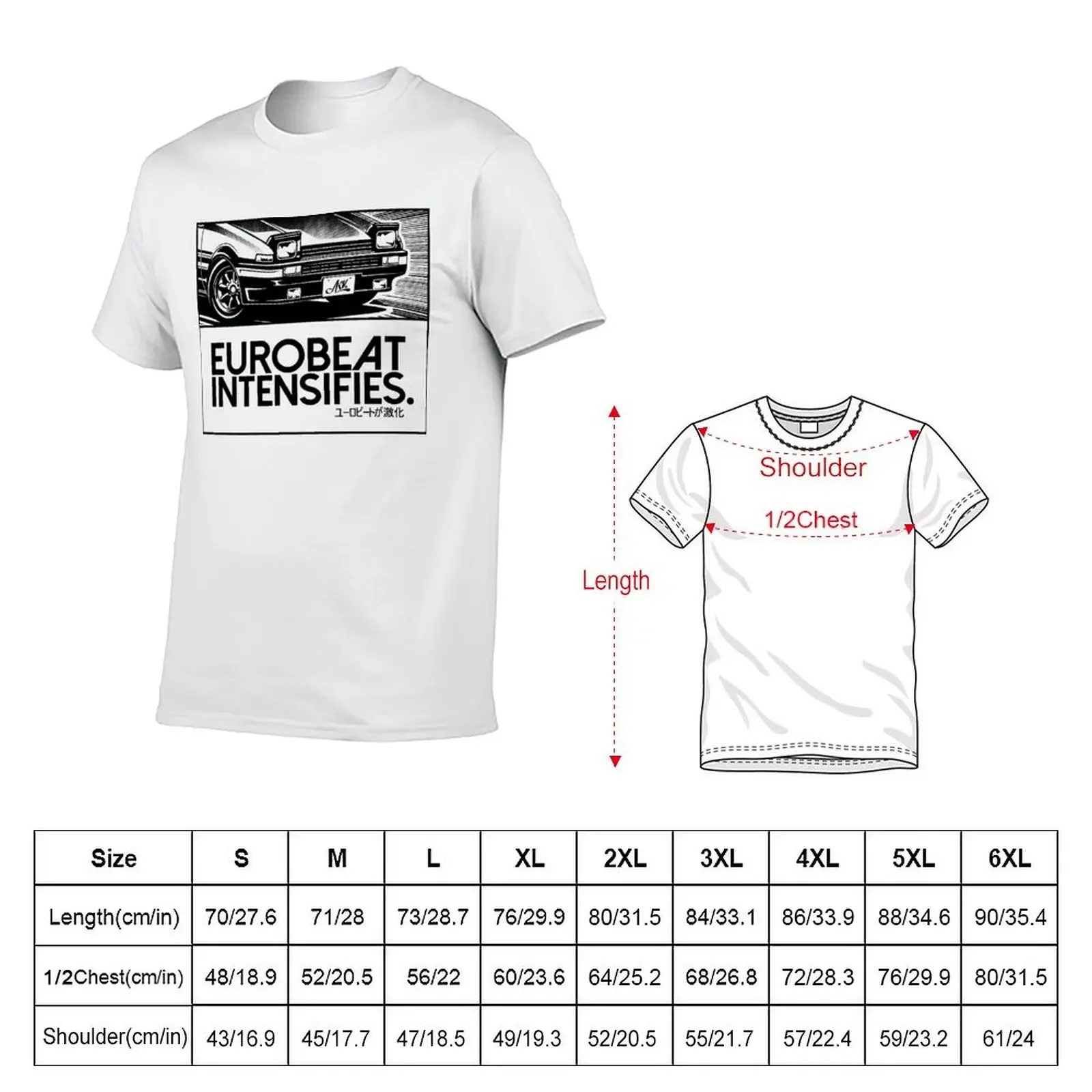 EUROBEAT INTENSIFIES - AE86 Trueno PD T-Shirt shirts graphic tees animal prinfor boys graphics summer tops compression shirt men