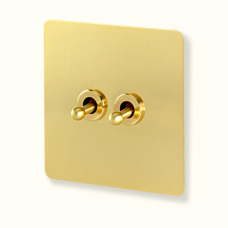 

AT05-золотой кулисный тумблер, латунный рычажный переключатель, аксессуары для дома, розетки и переключатели, 220 В, кнопка 86 типа