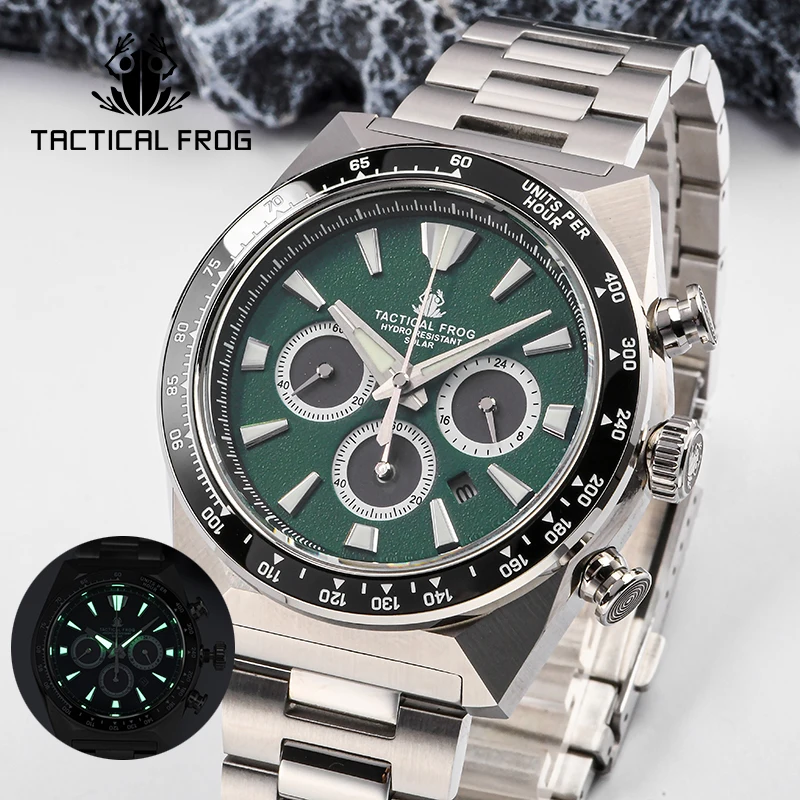 

Тактические часы Tactical Frog VS75 SOLAR, водонепроницаемые, из нержавеющей стали, с суперлюминесцентным покрытием C3, для дайвинга, с сапфировым стеклом