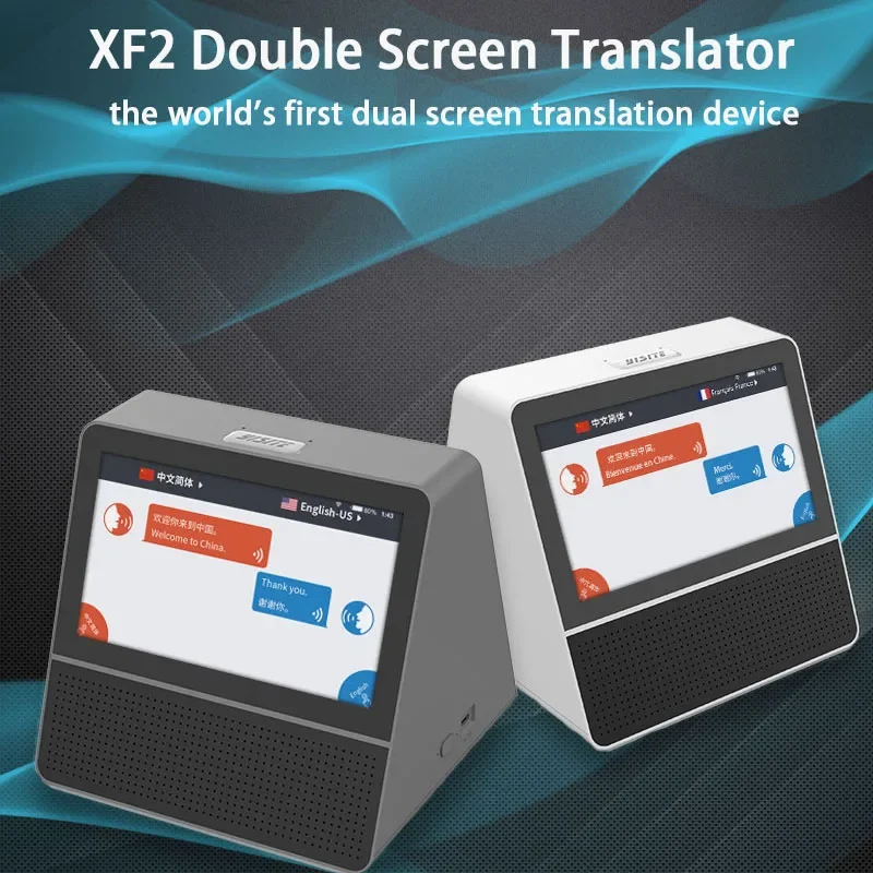 YISITE Double Screen Smart Voice Translator Supports 121 Languages Real-time Translation With WIFI For Hotel Airport Counter