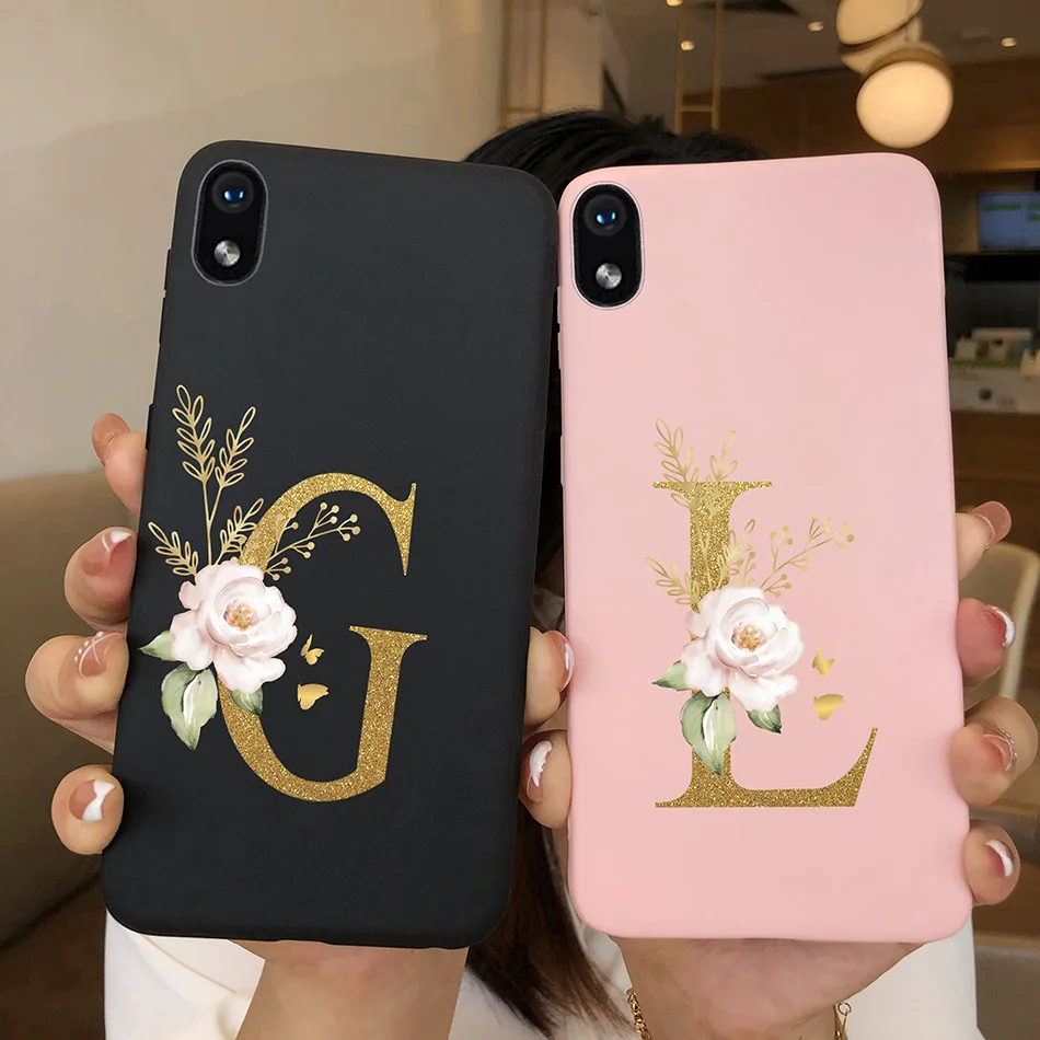 For Samsung  A01 Case Soft Silicon Flower Letter Back Cover Phone Case For Samsung Galaxy A01 M01 A 01 M 01 Core Cases Fundas