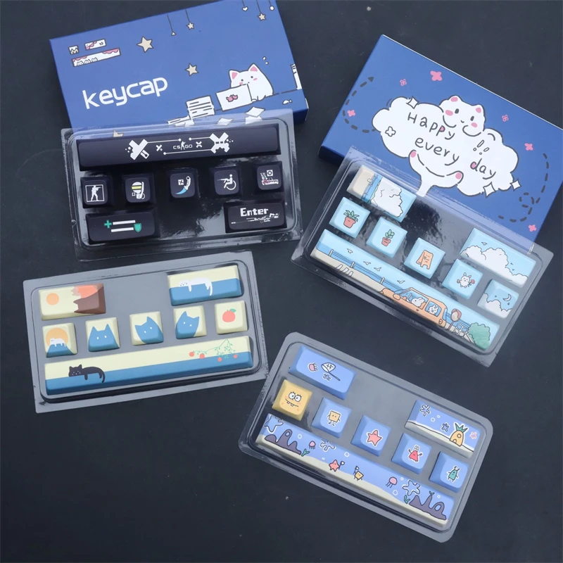 Clavier mécanique Anime Keycaps, barre d\'espace 6,25 U, sublimation à cinq côtés, pièces de claviers recommandées, supplémentaire prédire, original,