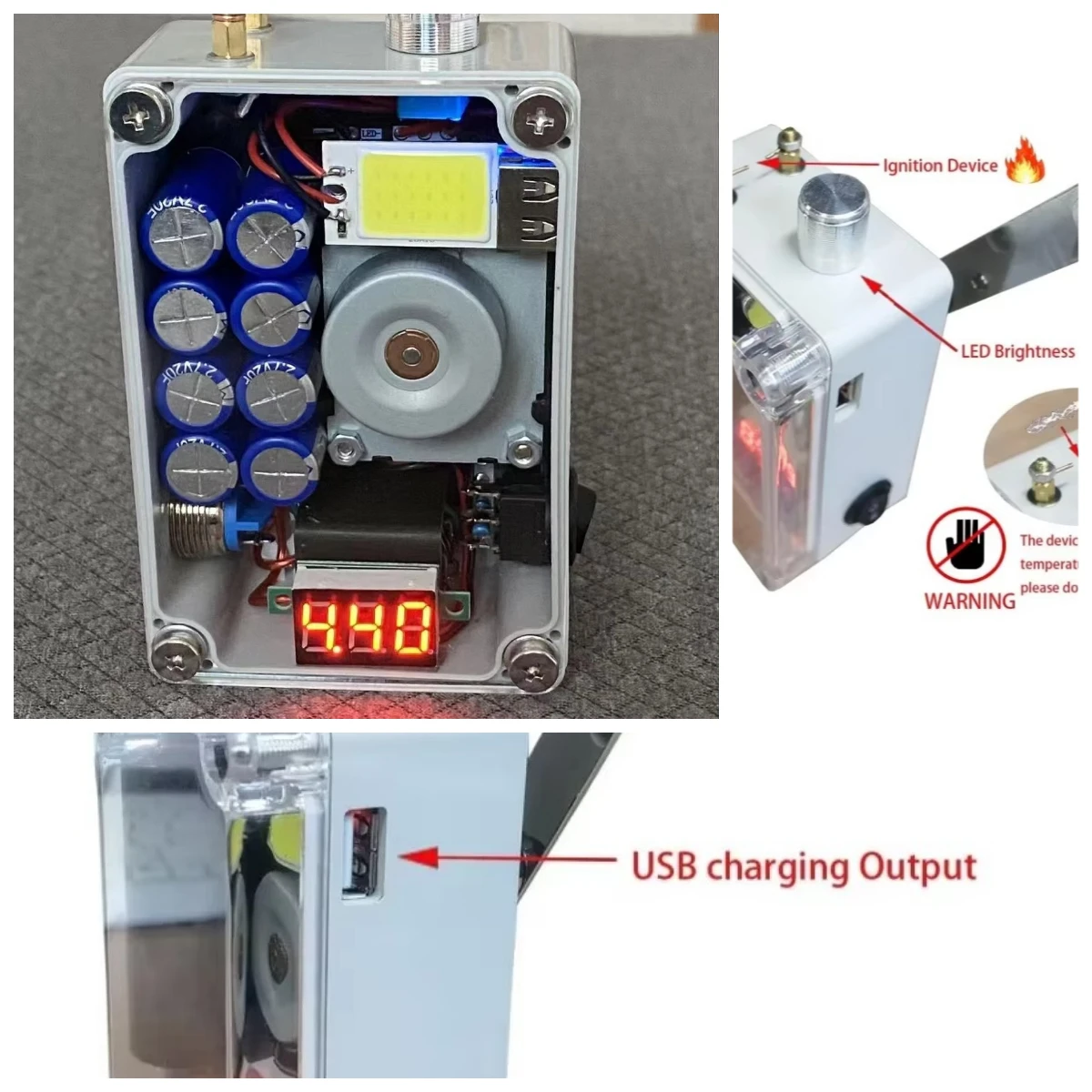 Outdoor Emergency Power USB Charging Mini Hand Crank Generator 3/8 capacitor Camping Equipment Survival Tool