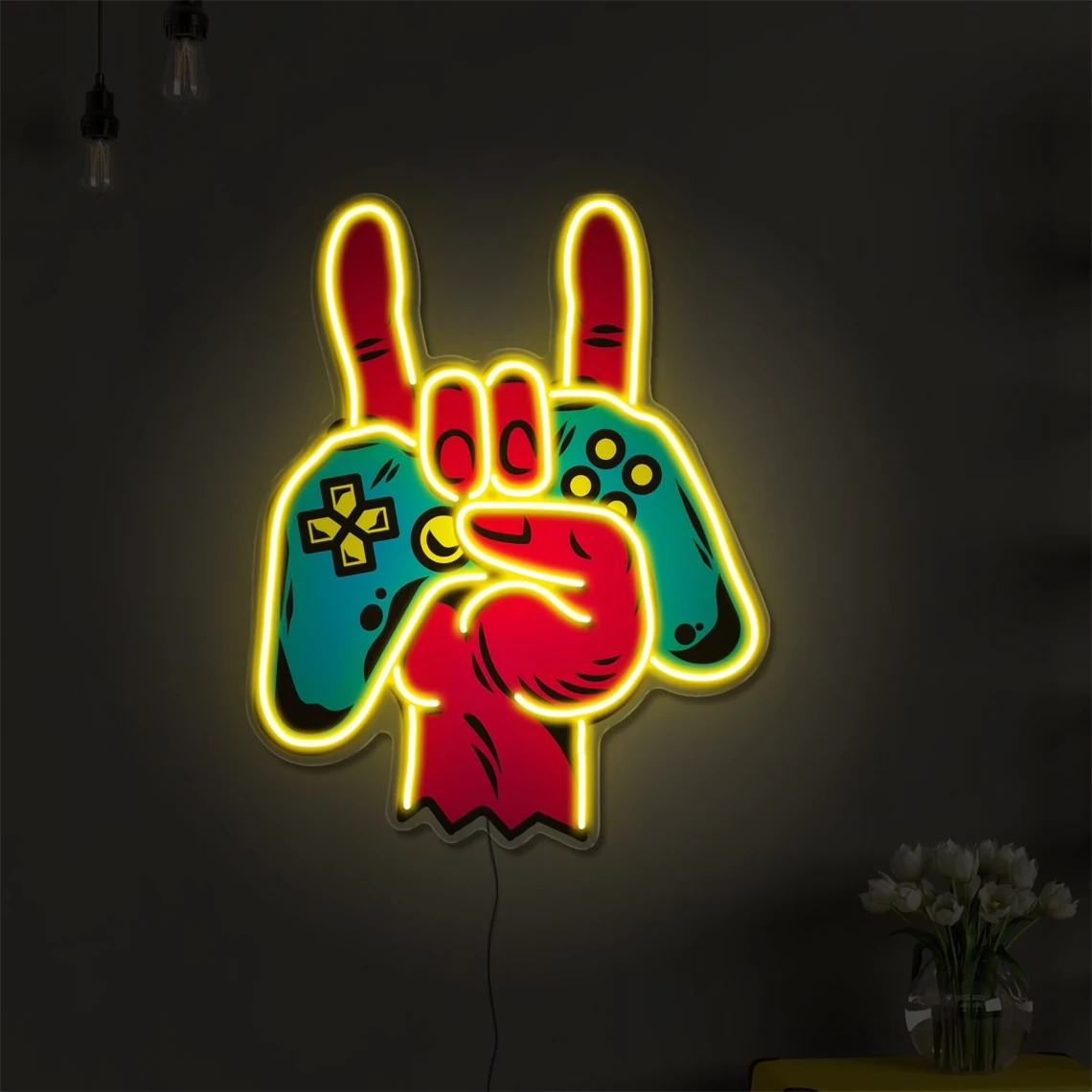 

Game Controller Neon Sign UV Printed Game Controller Neon Game Room Game Zone Decor Gamer Room Art Gamer Wall Decor Gift