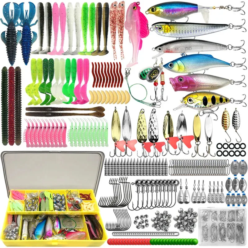 Angeln 83/133/193/239/409 stücke Angeln Locken Kit Für Forelle/Hecht/Barsch Multi-köder Angeln Set Layered Tackle Pro Getriebe Tackle Box