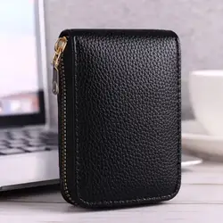 Men's Pu Leather Casual Card Holder, Zipper Coin Purse