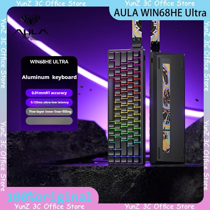 

AULA WIN68HE Ultra игровая клавиатура с магнитным переключателем RGB проводной алюминиевый Tuotuo RT игровая индивидуальная механическая клавиатура
