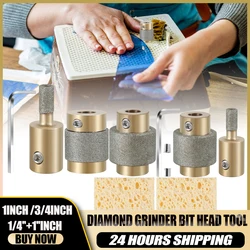 Diamond Grinder Bit Multi-size Head Tool Frosted Stone Grinder Bit with Hex Wrench Abrasive Head Tool for Stained Glass Ceramic