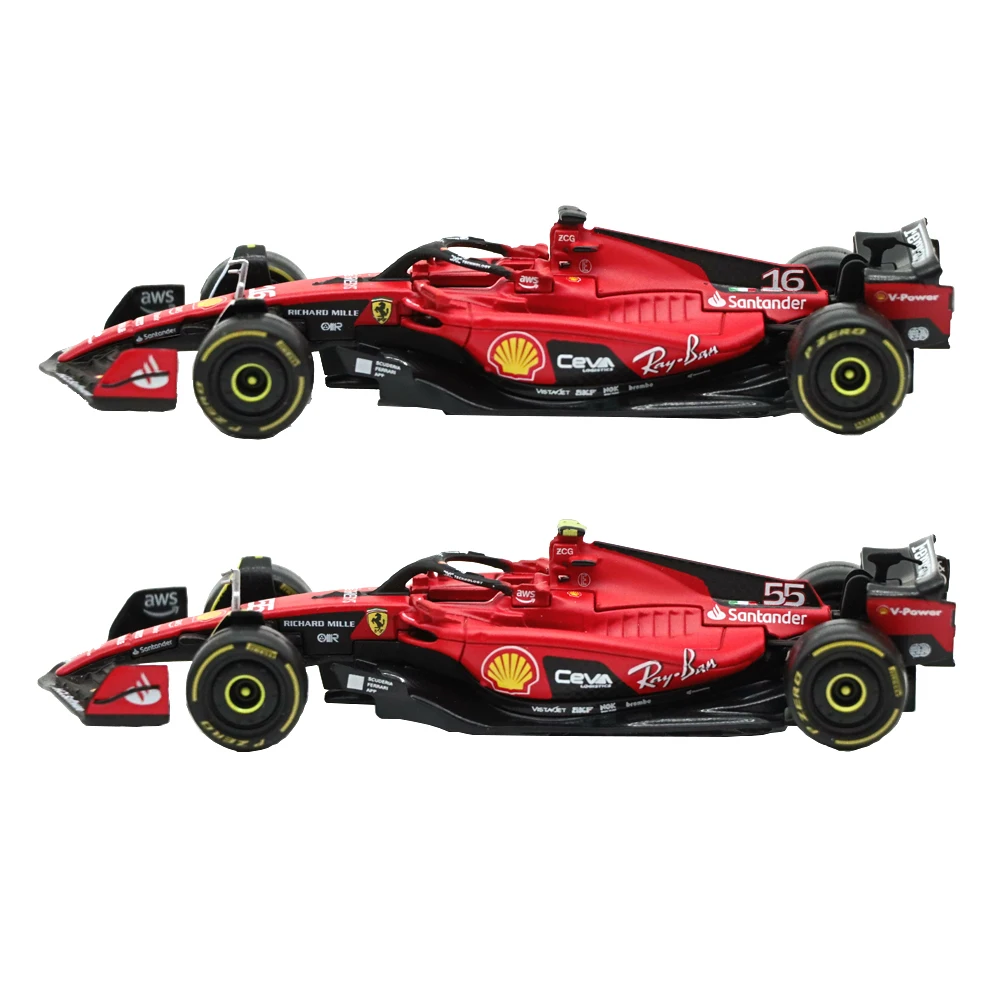 Bburago 1:43 2023 Ferrari SF23 Racing #16 #55 Alloy Car Die Cast Cars Model Toys Collection Racing Cars Gifts For Adults