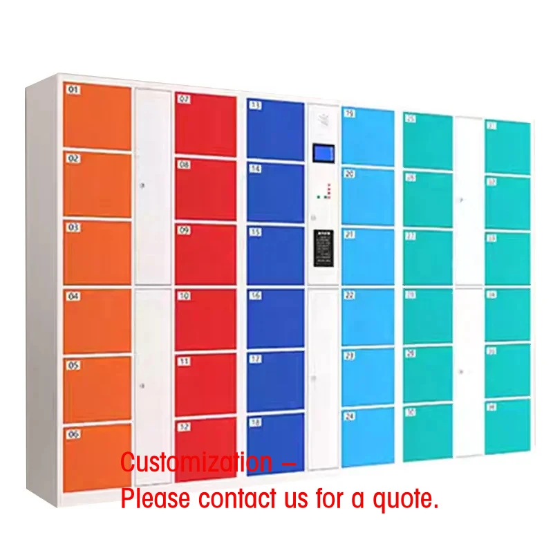 custom.Outdoors Metal Luggage Locker Cabinet Electronic Lock Locker Use Intelligent Screen Gym Automatic