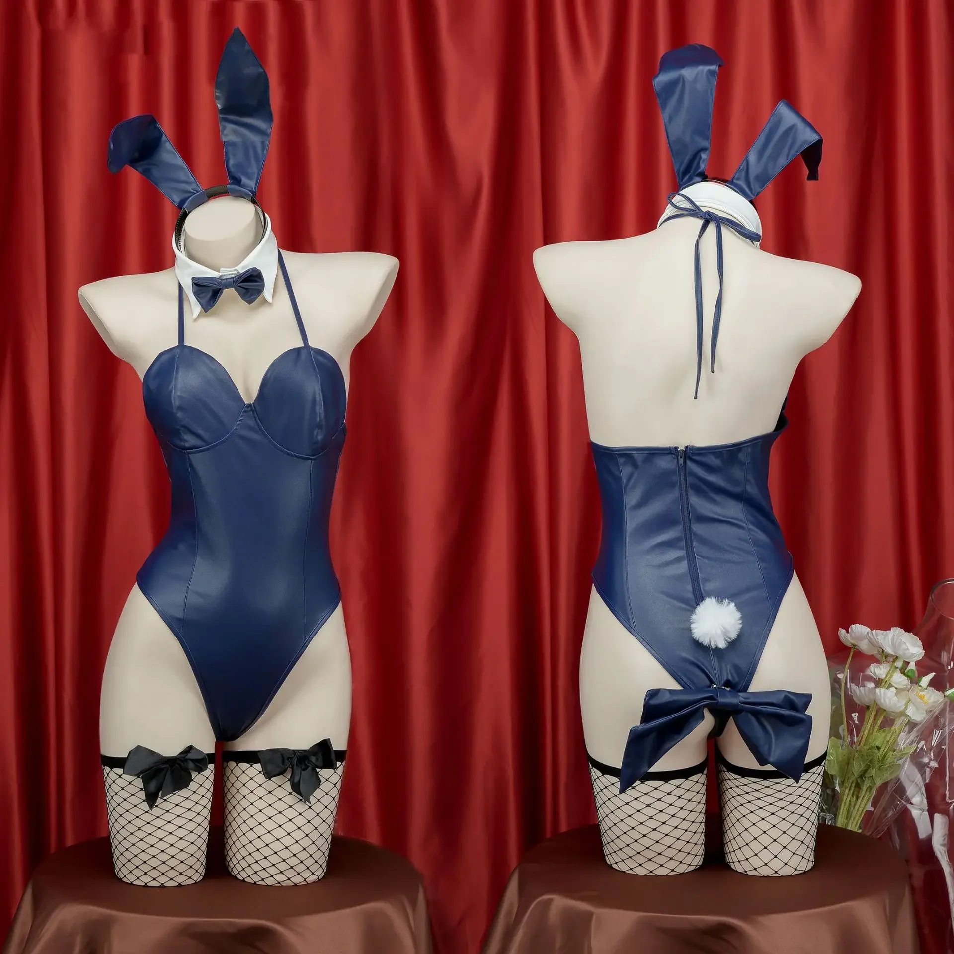 Anime The Animation Girl Bunny Bodysuit Toki Cosplay Costume Patent Leather Blue Archive Uniform Halloween Outfit Women Party