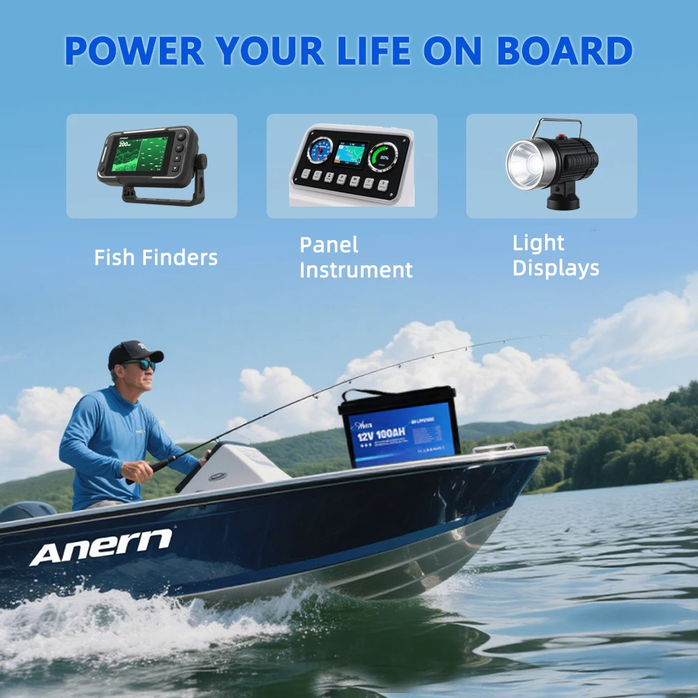Picture 7: Anern 12V 24V 100Ah Lithium Battery Overload and Short Circuit Protection IP65 Max Discharge Current 800A Battery for Home RV