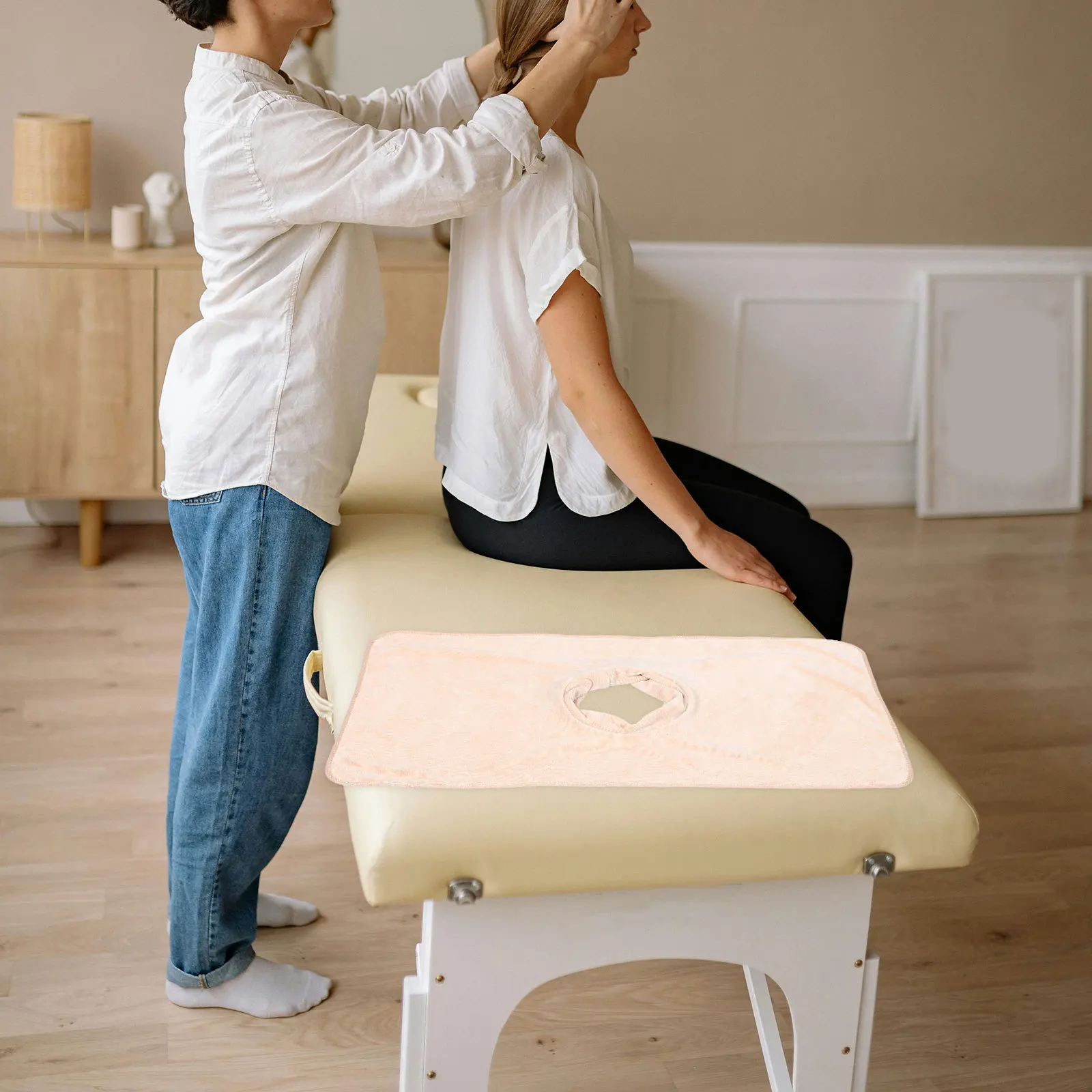 

Массажное покрывало для салона красоты, хаки, 80x40 см, многоразовое полотенце с отверстием для лица, коврик для лица, простыни, принадлежности для спа-массажа