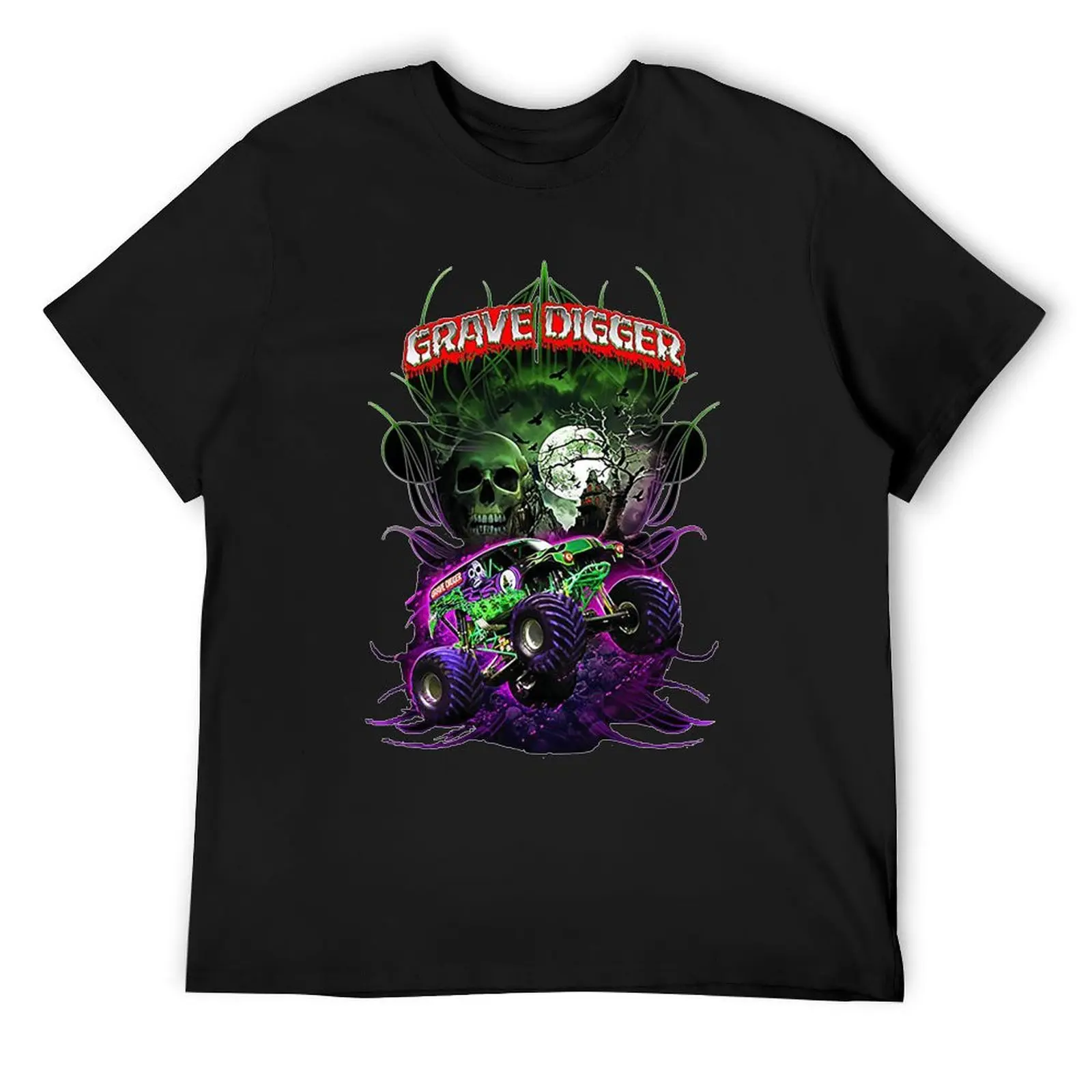 

grave digger monster jam monster truck T-Shirt graphics tees Funny t-shirt mens big and tall t shirts