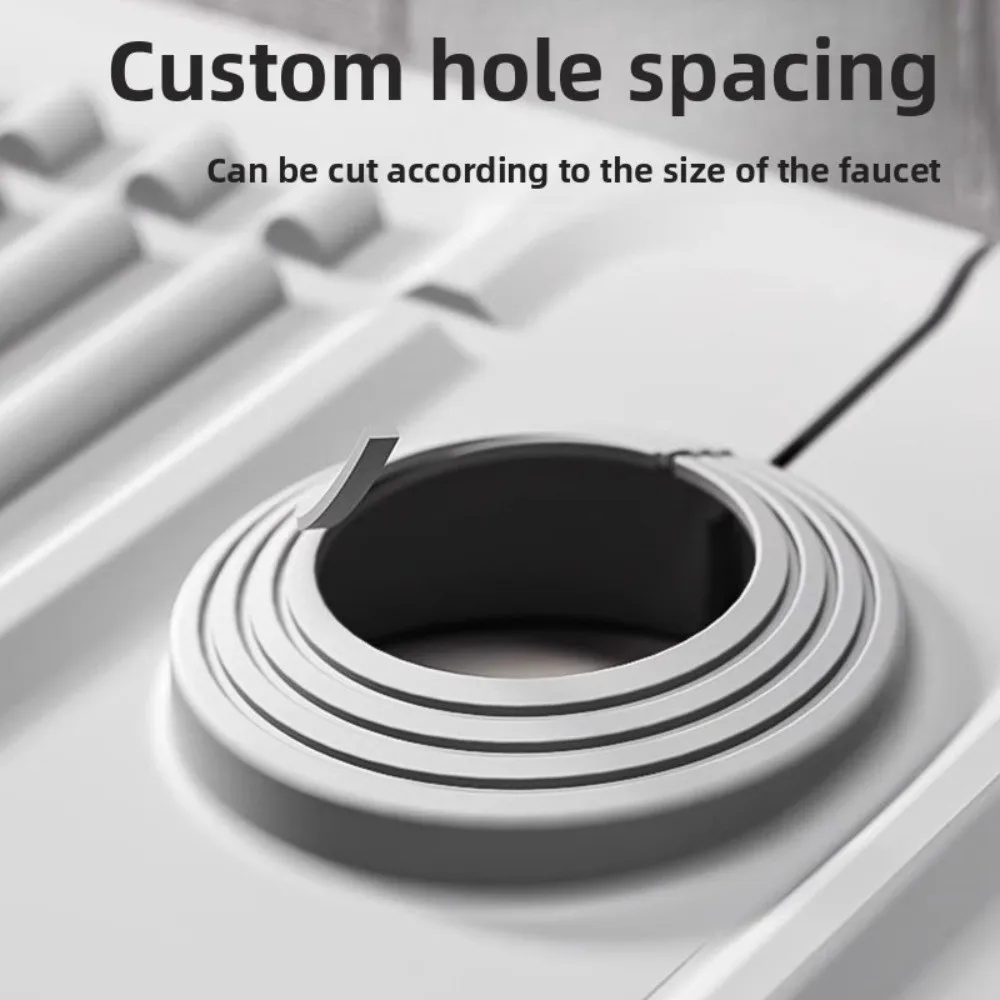 New 38*12cm Faucet Draining Mat Silicone Raised Edge Kitchen Sink Splash Guard Waterproof Non Slip Bathroom Draining Pad