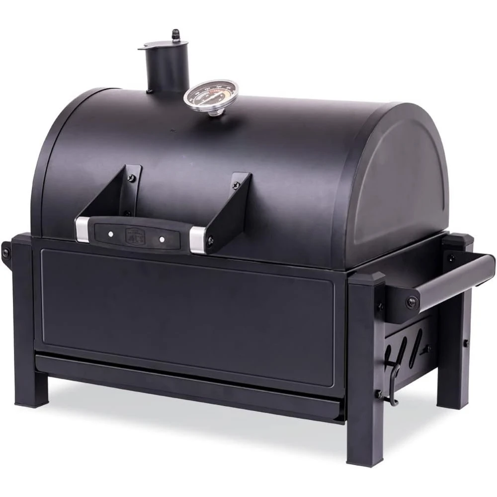 Rambler Tabletop Charcoal Grill, raised or lowered charcoal pan with adjustable height, 218 square inch grill