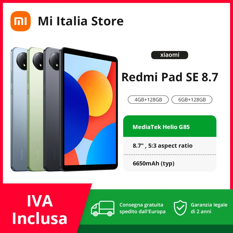 Xiaomi Redmi Pad SE 8.7 pouces Version mondiale Mi tablette MTK Helio G85 6650mAh double haut-parleurs Dolby Atmos    cran 90 Hz