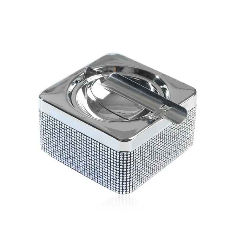 

Diamond Crystal Portable Car Ashtray Windproof Cigarette Smokeless Cylinder Cup Holder Indicator Bling Car Accessories for Women