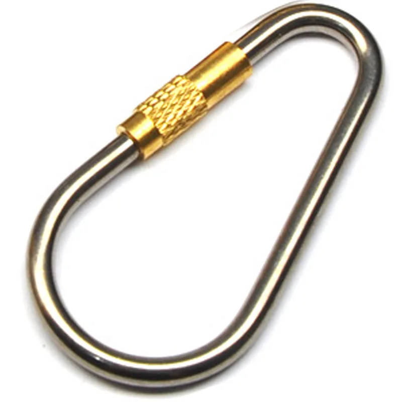 

3mm Raw Ti Burn Blue TC4 GR5 Titanium Alloy Outdoor Camping Carabiner Keychain Hanging Buckle Snap Hook