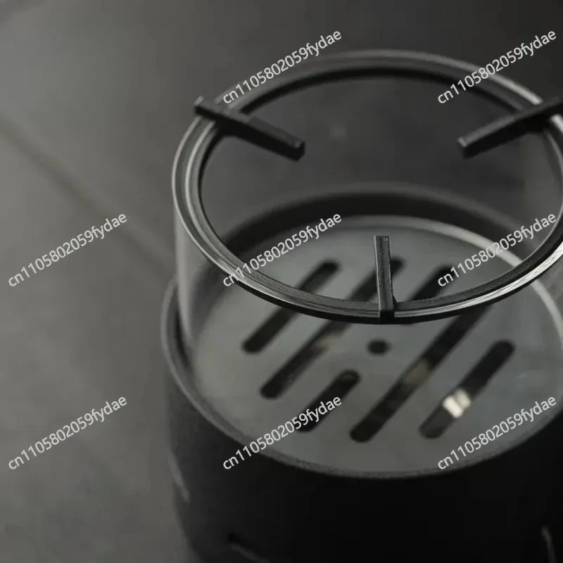 Round Glass Viewing Stove Tea Maker Ceramic Base Retro Chinese Desktop Tea Maker Charcoal
