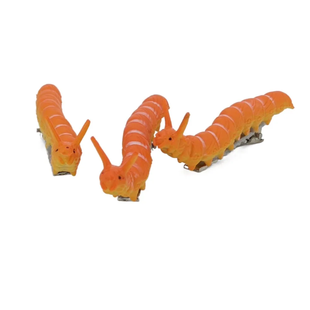 Creative Simulated Halloween Hair Claw Crawl Startle Caterpillar Hair Clip Prop Prank Festival
