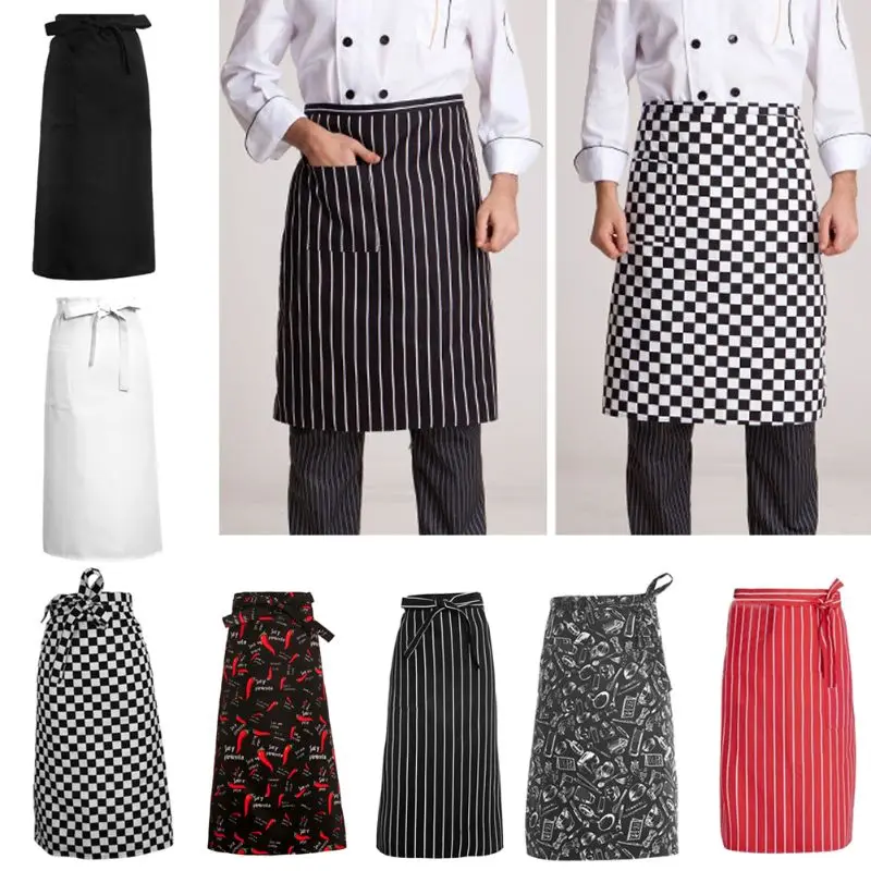 Kitchen Aprons Half-length Long Waist Apron Catering Chefs Waiters Uniform New