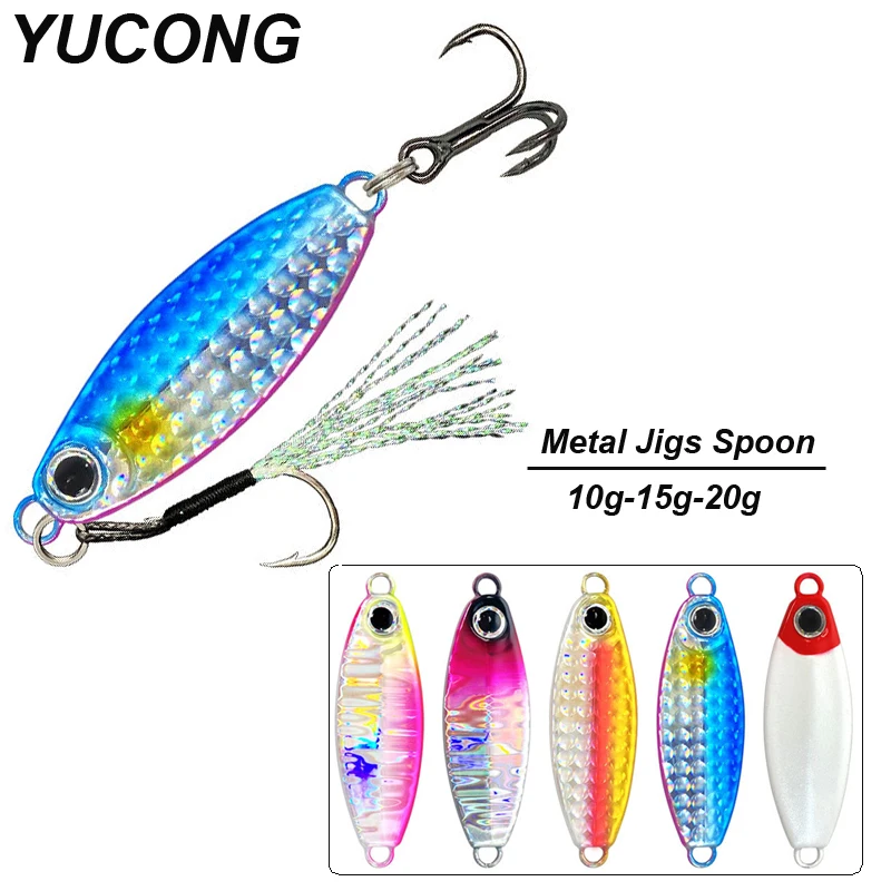 YUCONG 1PX Metal Jigs Leurre 10-15-20g Long Casting Fishing Bait Trolling Jigging Lure Sinking Hard Wobbler cebo duro Hartköder