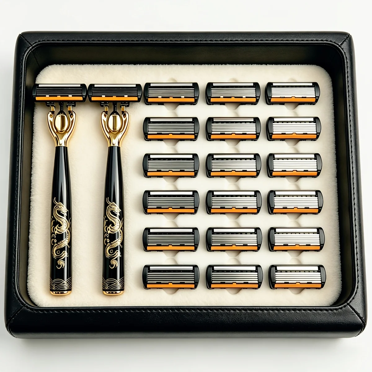 Men's Manual Safety Razor Set, Featuring 6-Layer Stainless Steel Blades and an Aloe vera Lubricating Strip | Perfect as a Gift.