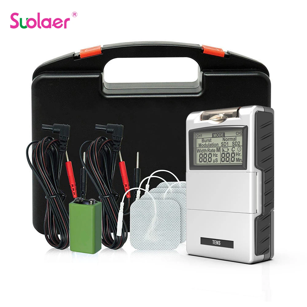 Instrumento de masaje eléctrico EMS, masajeador de pulso Tens, acupuntura, estimulador muscular eléctrico para cuello, espalda y cuerpo