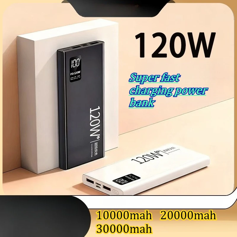 20000mAh 120W Super Fast Charging Power Bank with Built-in Cable  Ultra-thin and Long-lasting Battery Life Mobile Power Bank