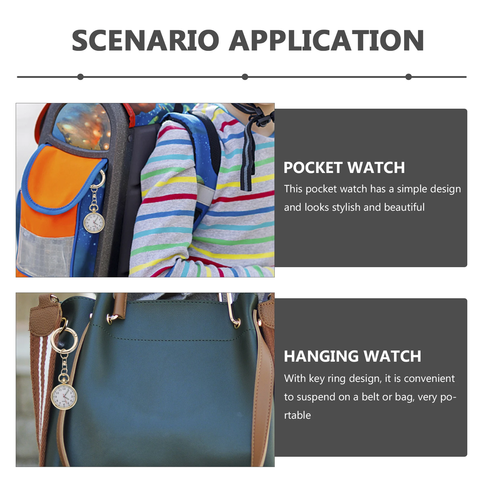 

Stainless Steel Hanging Watch For Nurses Keychain Pocket Fob Medical Timepiece Large Dial Easy Read Nurse Gift Pocket Watch