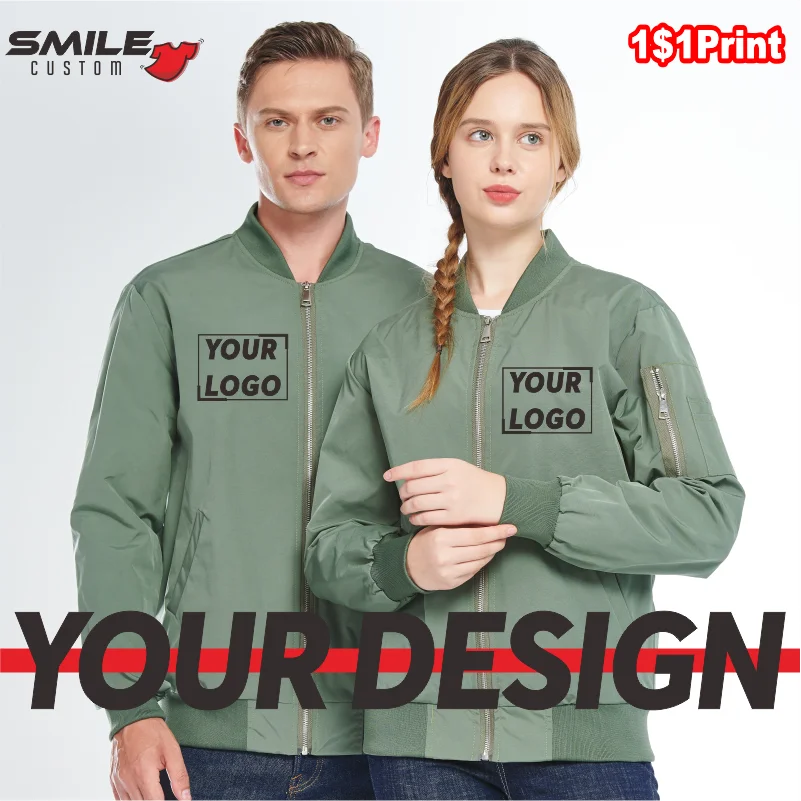 Männer Und Frauen Flug Jacke Bedrucken Logo Casual Bomber Mantel Baseball Uniform Stickerei Muster Trend Windjacke Design