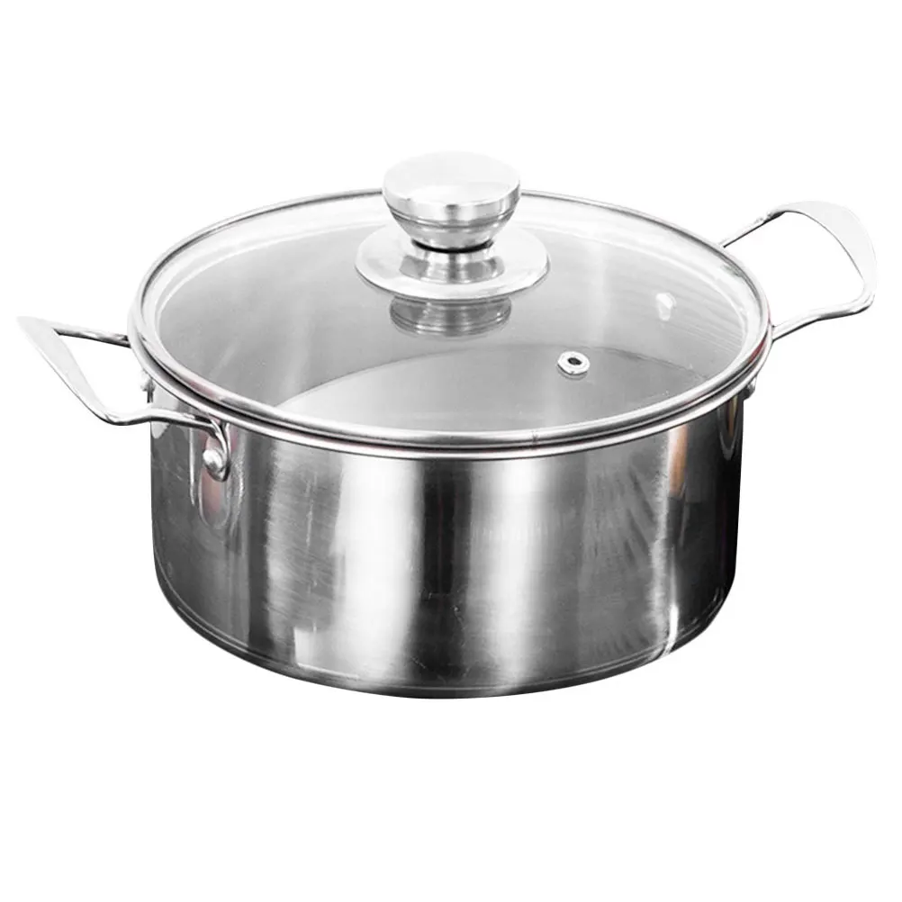 Pentola per zuppa in acciaio inossidabile Pentola calda multifunzionale Spezzatino per noodle Cottura pentola da cucina Coperchio pentola in acciaio inossidabile