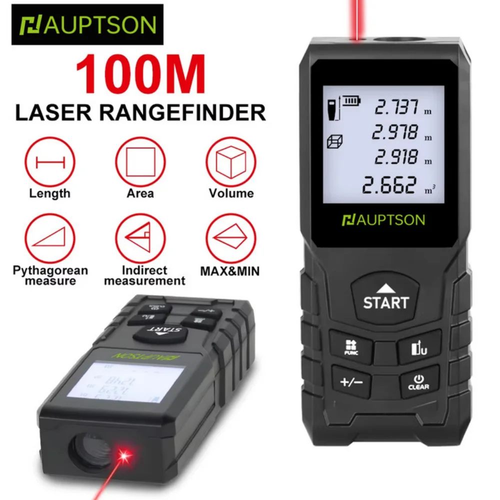 HAUPTSON 70/100M Laser-Entfernungsmesser Messgenauigkeit Gebäude Entfernungsmesser Professionelles Messgerät Laser-Entfernungsmesser Lineal Testwerkzeug