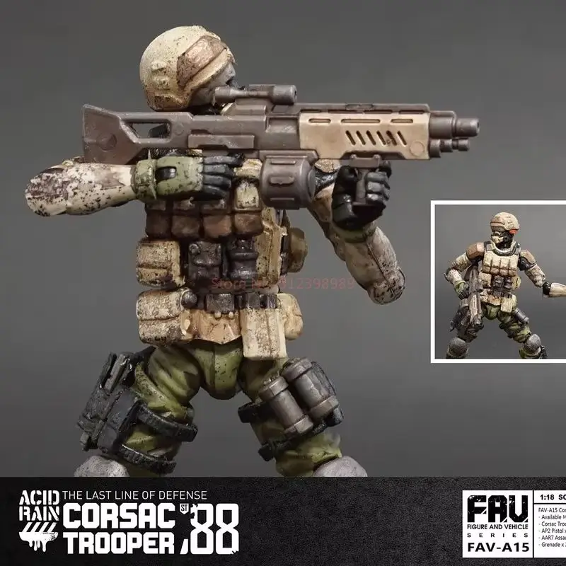 حمض حرب المطر 1/18 مقياس ذكر الجندي FAV-A29 تمارا مراسل الحرب دعوى FAV-A15 Corsac جندي مجموعة 3.75 بوصة عمل الشكل #5